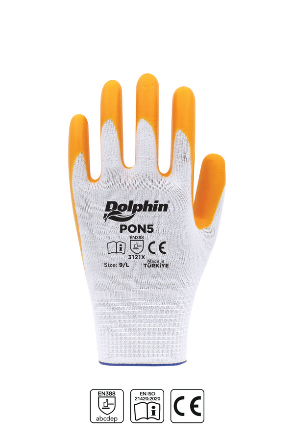 Dolphin PON5 Polyester Örme Nitril Eldiven