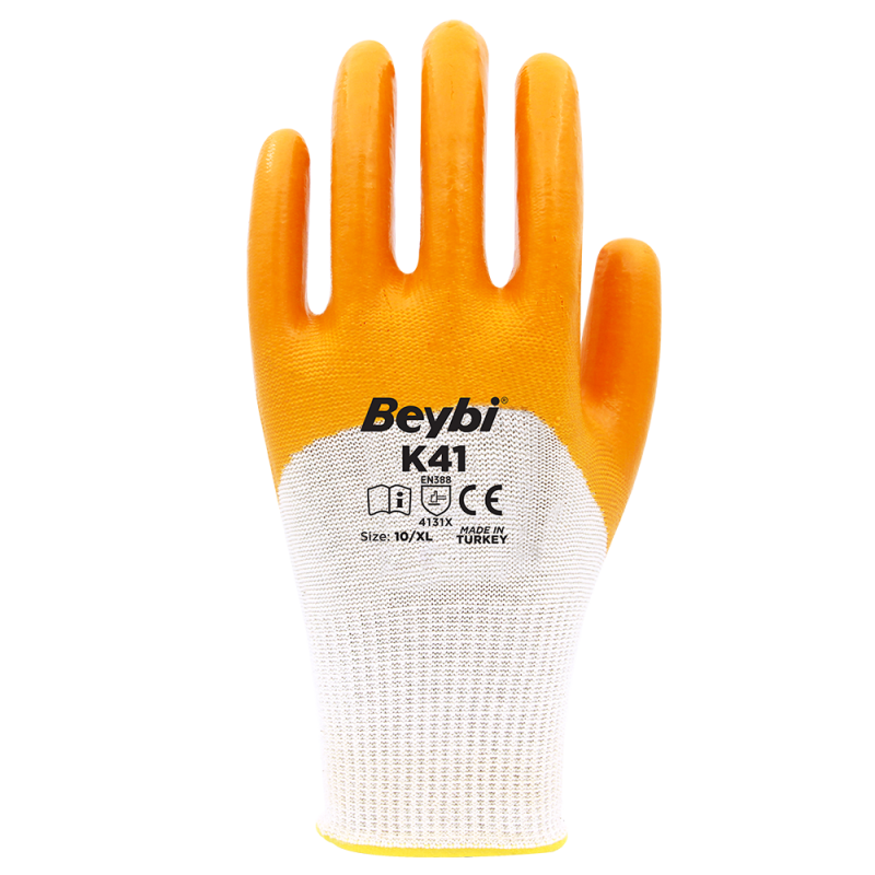 Beybi K41 Polyester Örme Nitril Eldiven