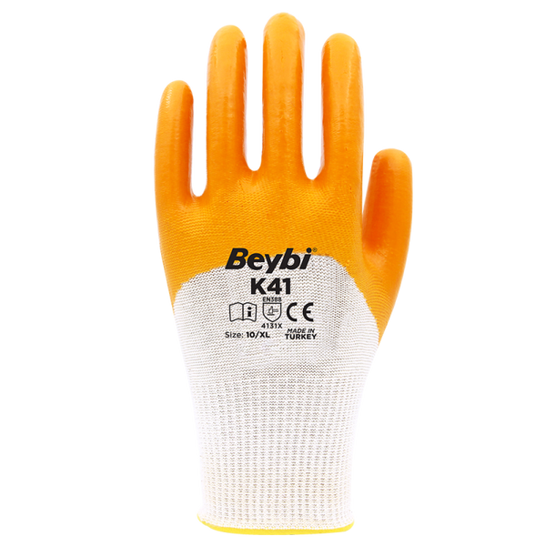 Beybi K41 Polyester Örme Nitril Eldiven