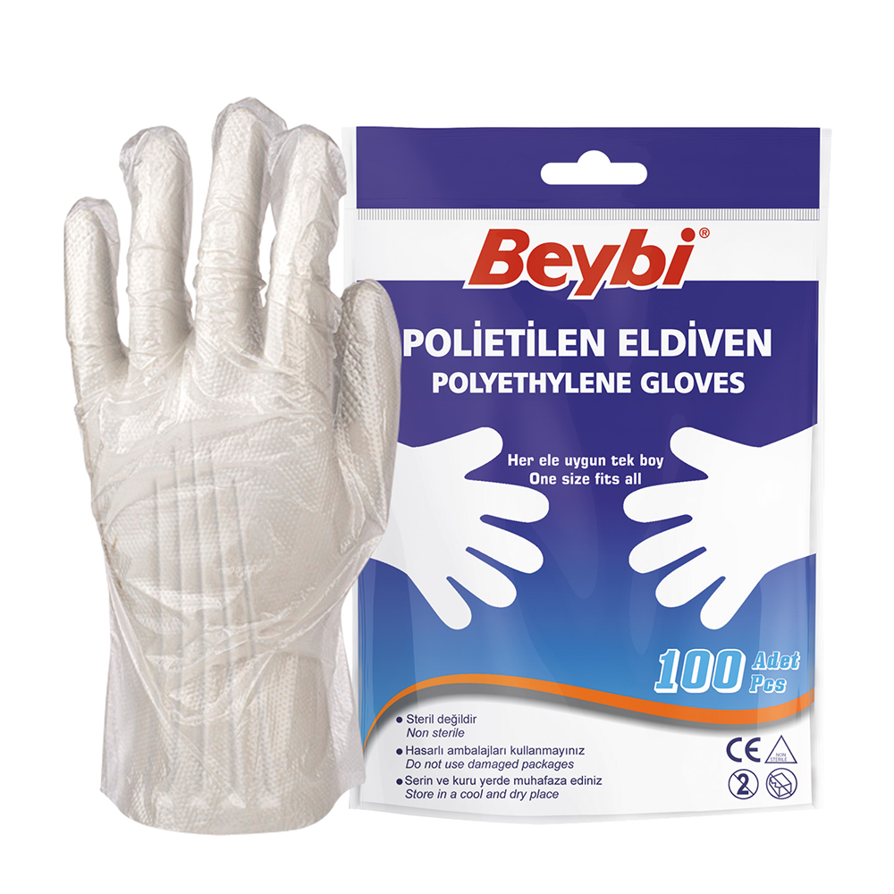Beybi Şeffaf Pet ( Polietilen ) Eldiven