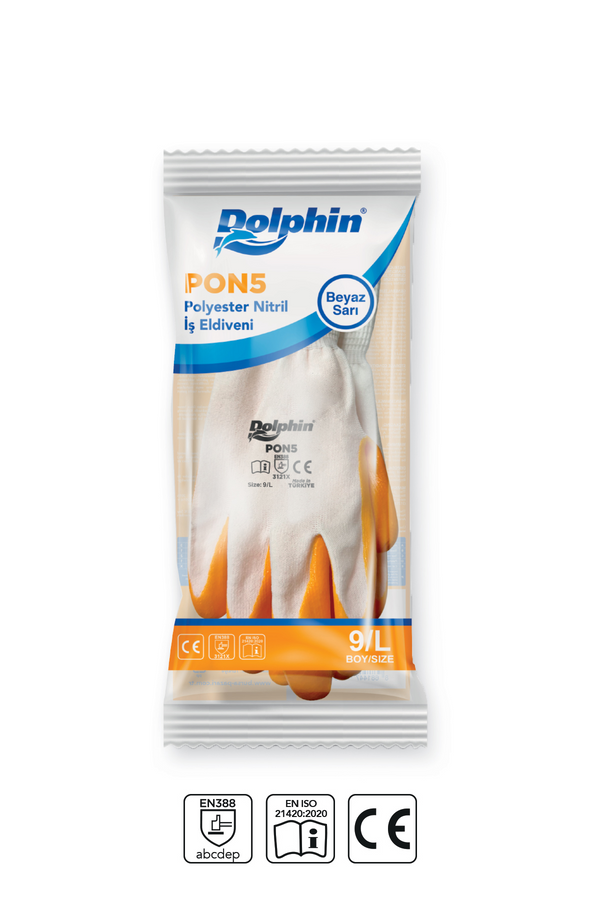 Dolphin PON5 Polyester Örme Nitril Eldiven