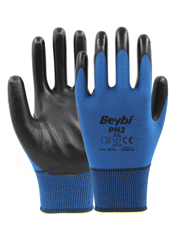 Beybi PN2 Polyester Örme Nitril Eldiven