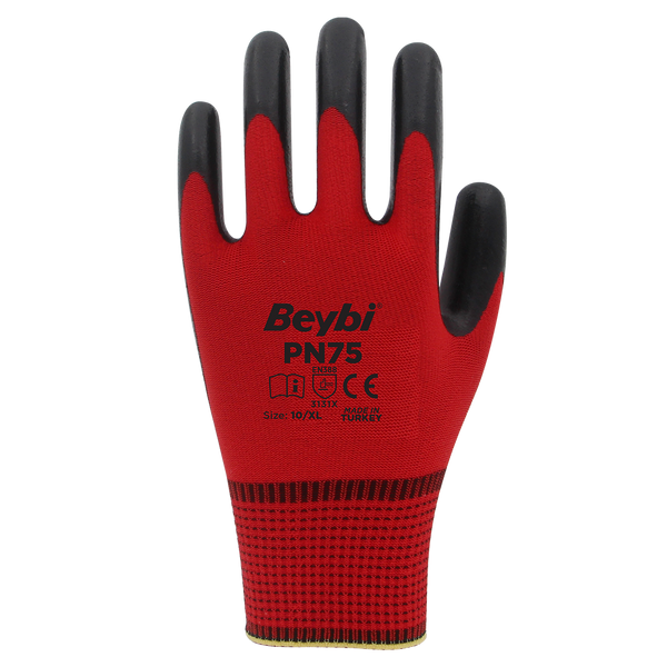 Beybi PN75 Polyester Örme Nitril Eldiven