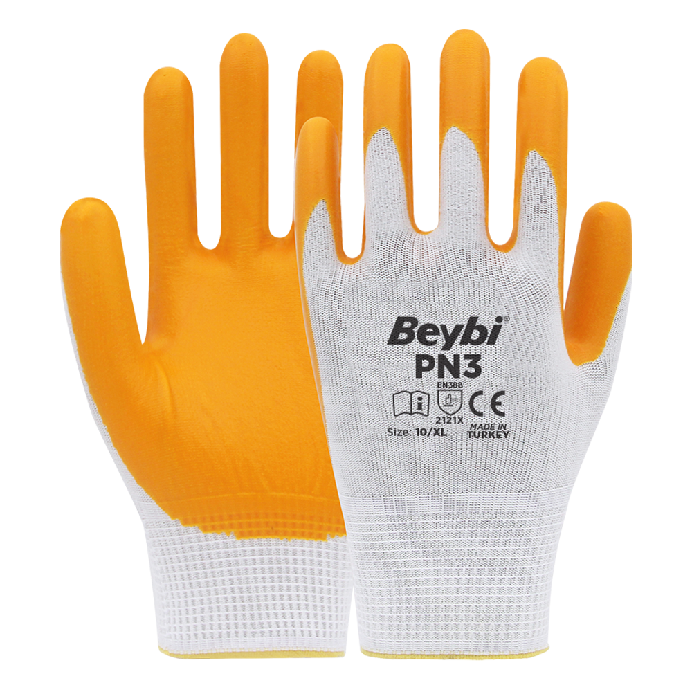 Beybi PN3 Polyester Örme Nitril Eldiven
