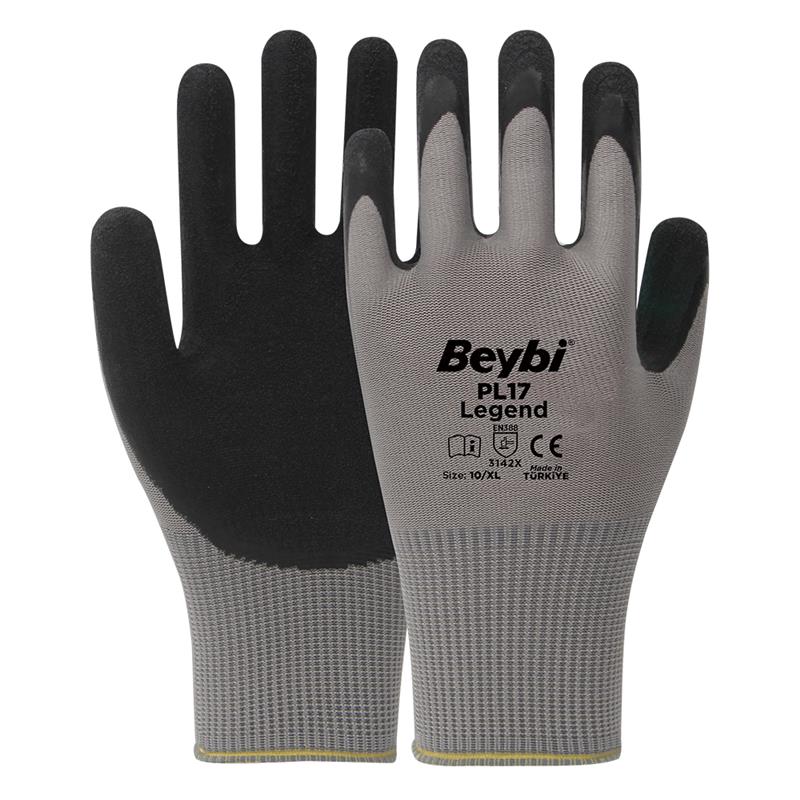 Beybi PU17 Legend Polyester Örme Poliüretan Eldiven