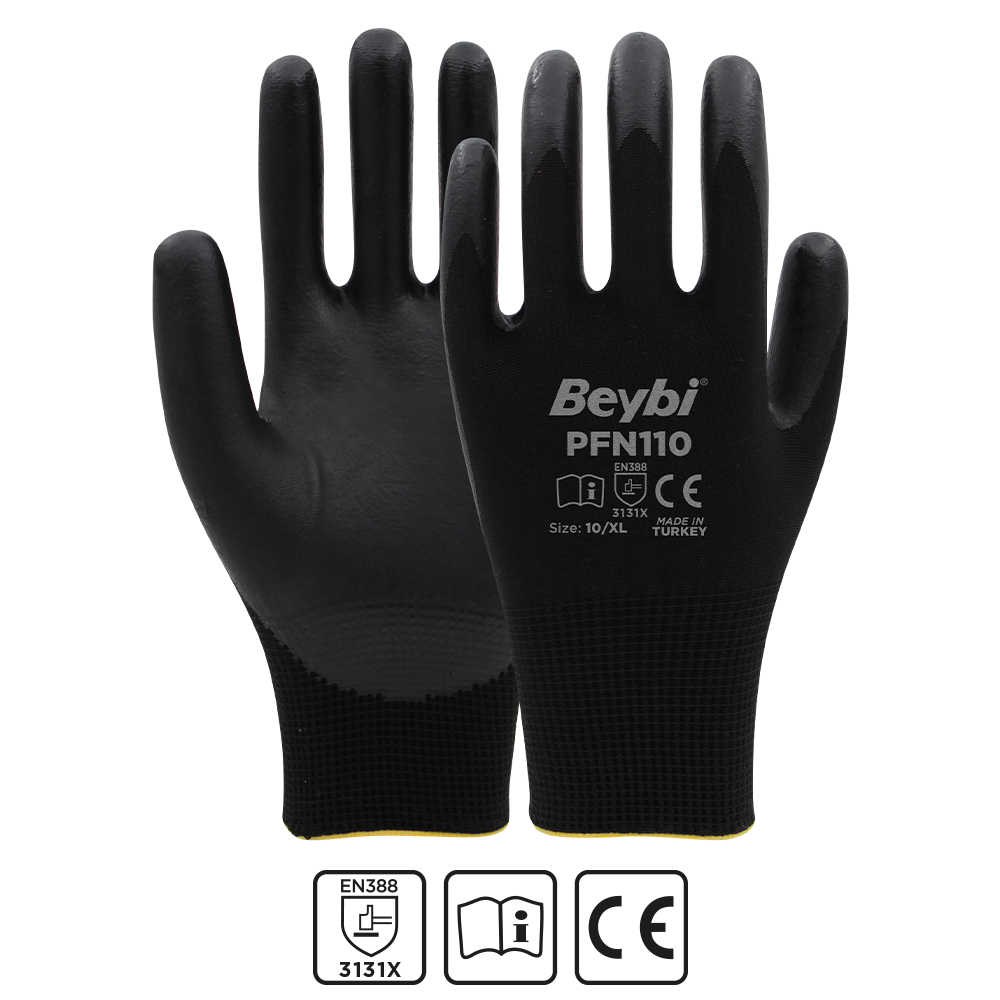 Beybi PFN110 Polyester Örgü Üzeri ½ Köpük Nitril Kaplı İş Eldiveni Ürün ana görseli