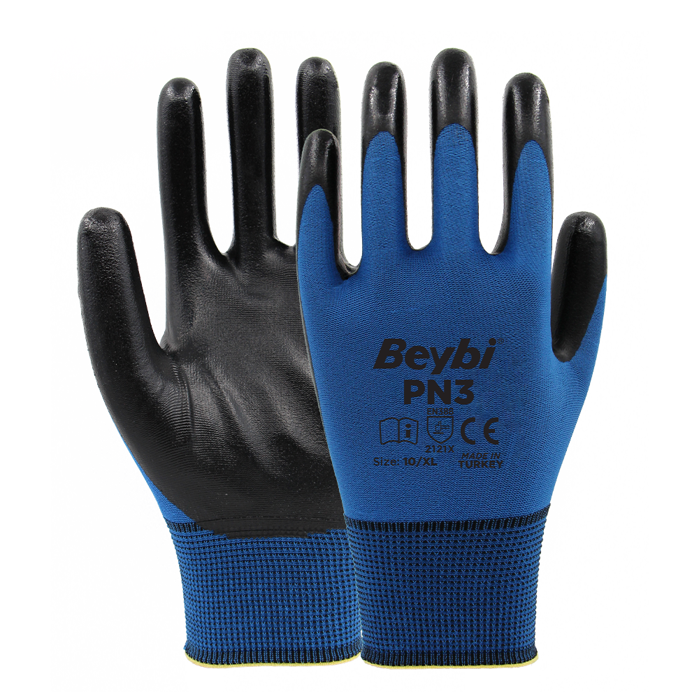 Beybi PN3 Polyester Örme Nitril Eldiven