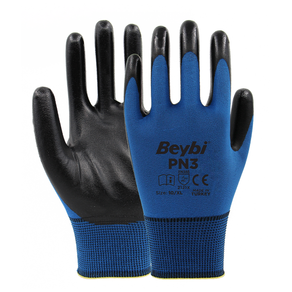 Beybi PN3 Polyester Örme Nitril Eldiven