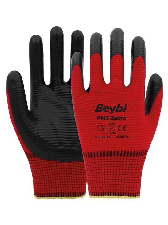 Beybi PN5 Zebra Polyester Örme Nitril