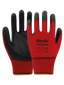 Beybi PN5 Zebra Kırmızı-Siyah Polyester Örme Nitril Kaplı İş Eldiveni