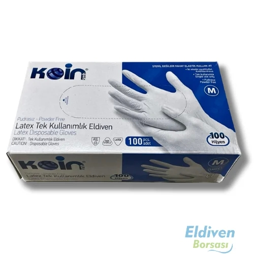 Koinsmh Pudrasız Lateks Muayene Eldiveni 100’lü Paket