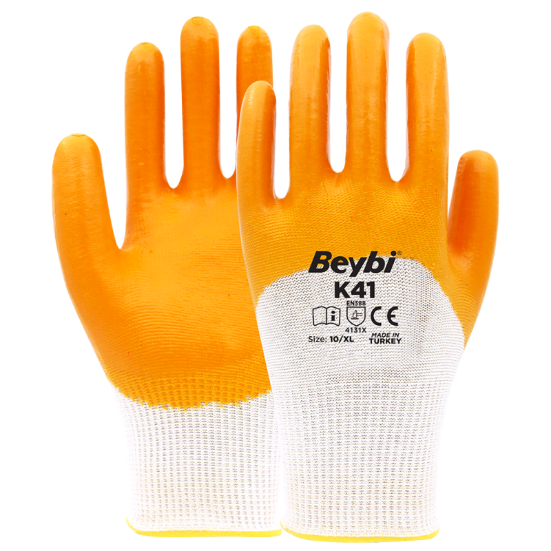 Beybi K41 Polyester Örme Nitril Eldiven