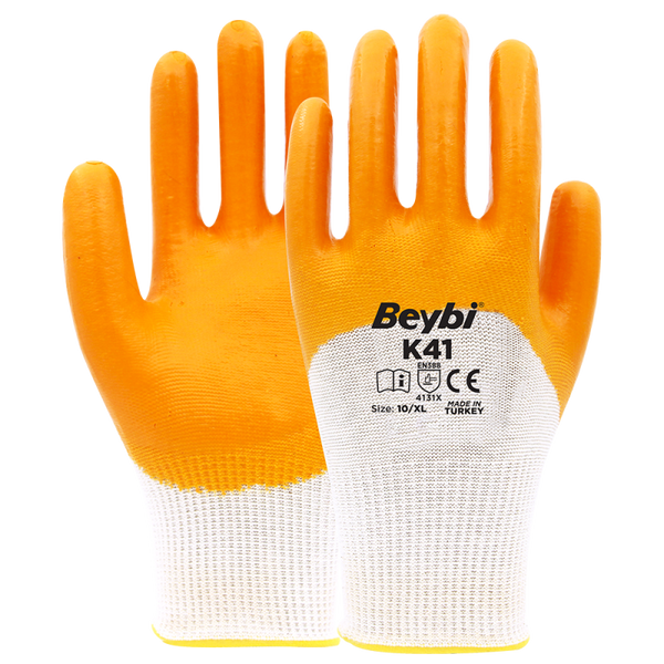 Beybi K41 Polyester Örme Nitril Eldiven
