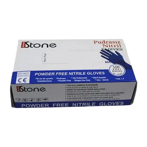 Stone Pudrasız Mavi Nitril Muayene Eldiveni 100 Adet