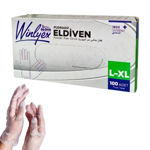 Reflex Winlyex Pudrasız Şeffaf TPE Eldiven  100'lü Paket
